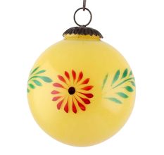 Set Of 3 piece Yellow Round Flower Christmas Hanging